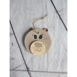 handmade woodslice bear Ornament rustic Christmas Countrycore Pinecone Ears